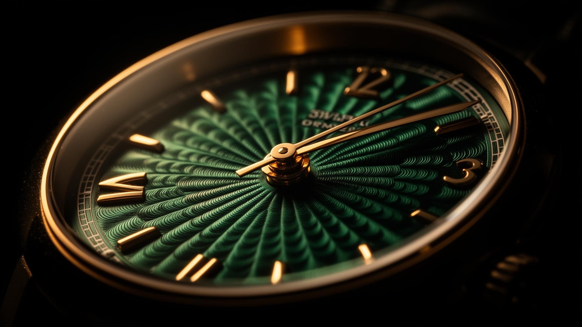 Luxe horloge wijzerplaat detail